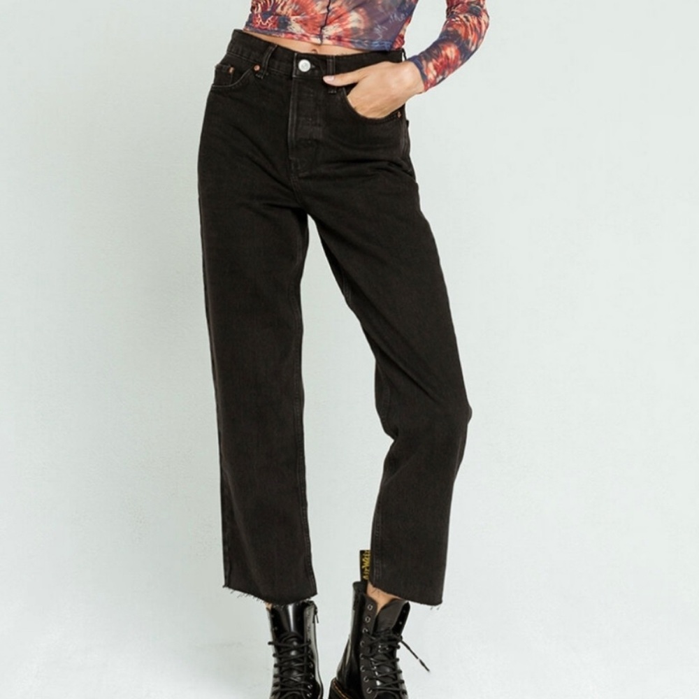 urban outfitters pax black tapered jeans
